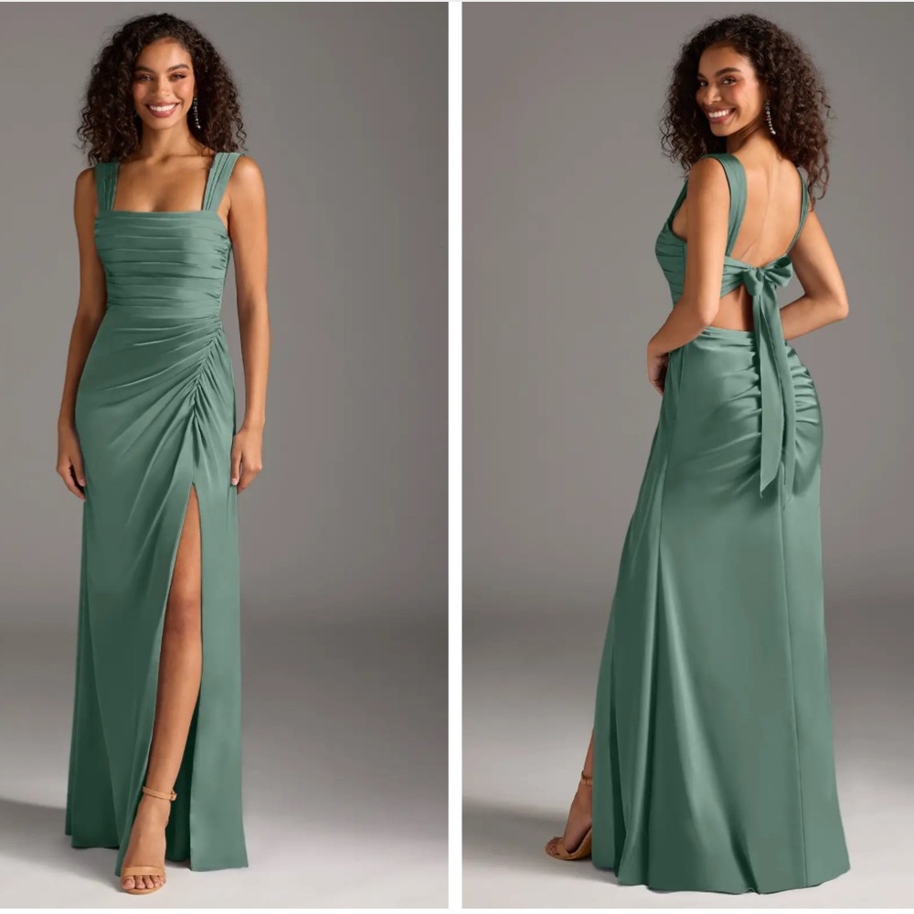 Azazie Eucalyptus Green Bridesmaid Dress Jesaphine sz 6